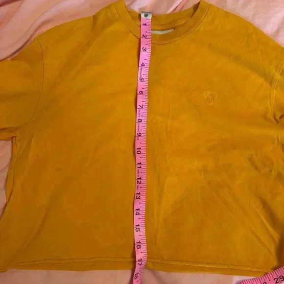2/40 Aritzia TNA Yellow Orange Long sleeve cropped t shirt - women’s XS - Picture 6 of 8